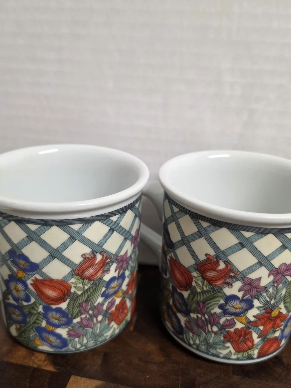 Vintage Dansk Nordic Garden Floral Coffee Mugs Set of 4 Cottagecore 90s MCM